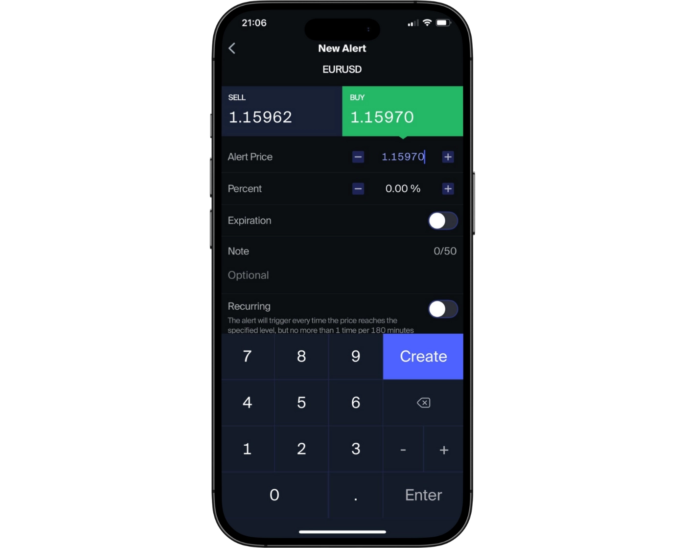 AvaTrade Review image showing the AvaTrade mobile app settings page, including account, chart, and notification settings.