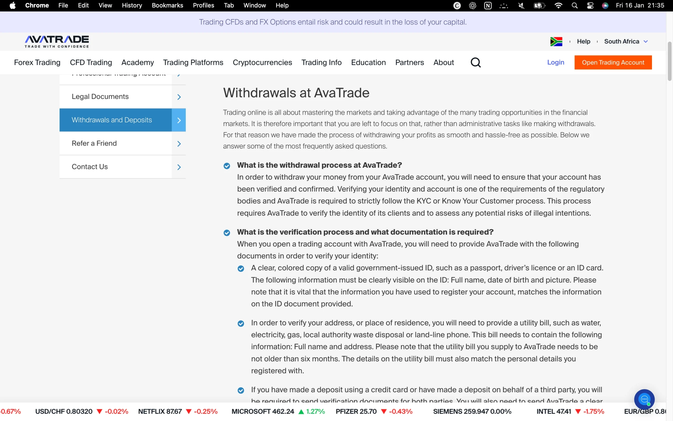AvaTrade review image showing all funding and withdrawal methods at AvaTrade.