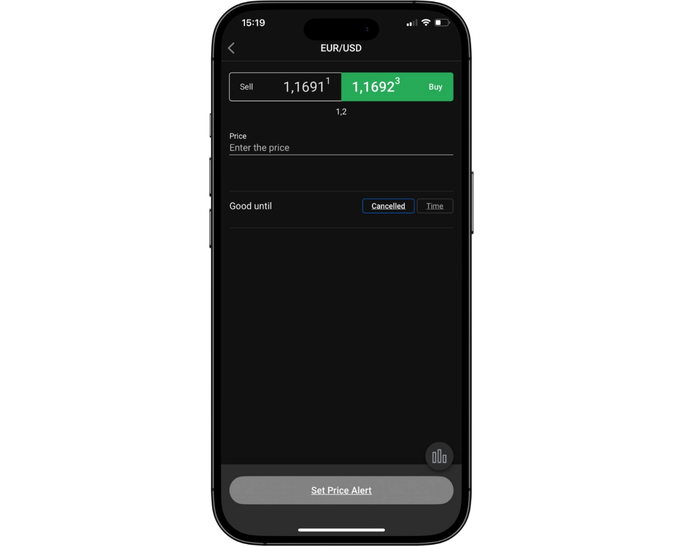 Forex.com Review image showing the Forex.com mobile app settings page, including account, chart, and notification settings.