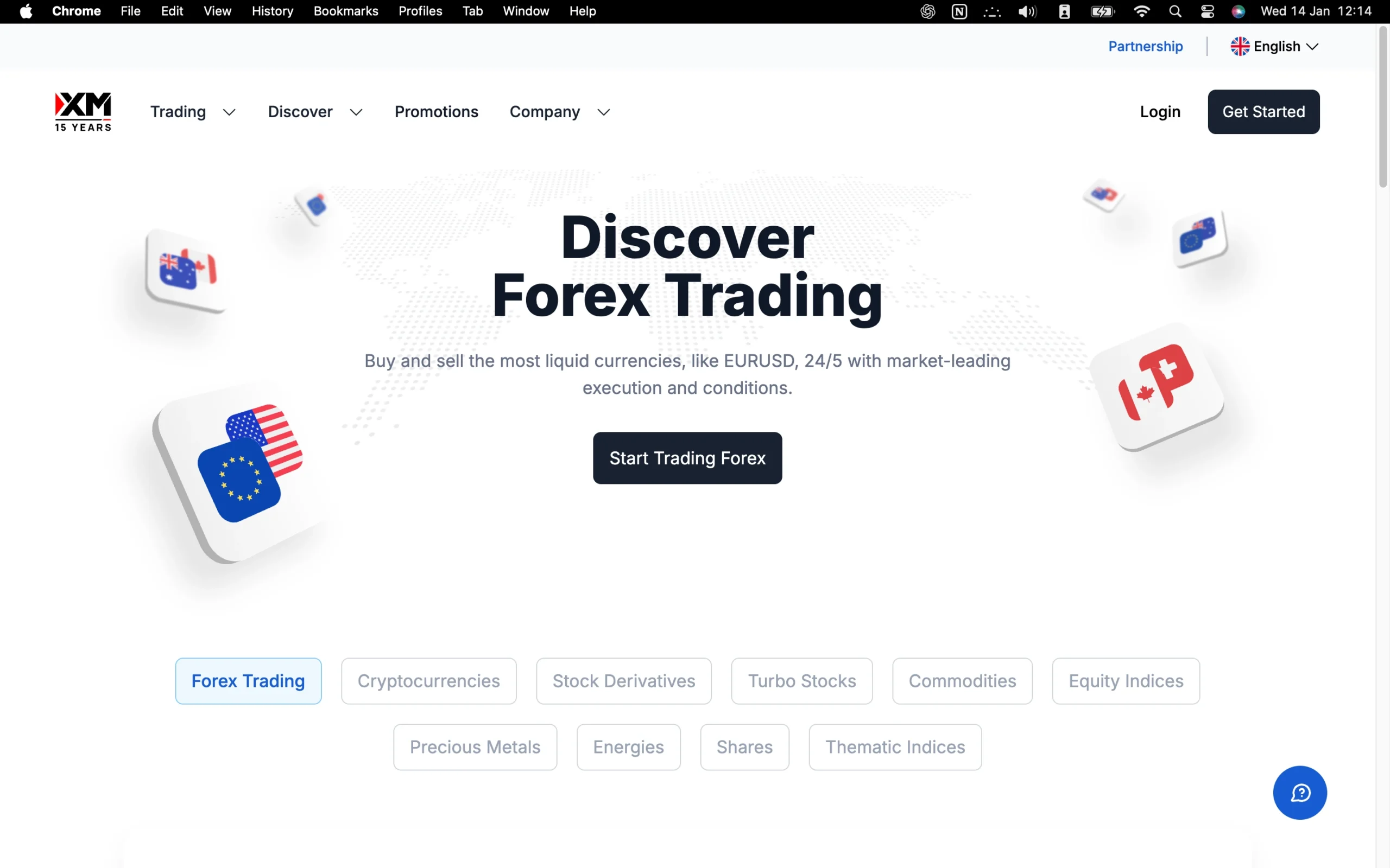 XM review image showing the broker’s trading fees, including live spreads, commissions, and swap rates across Forex, Metals, Indices, Commodities, Stocks and Cryptos.