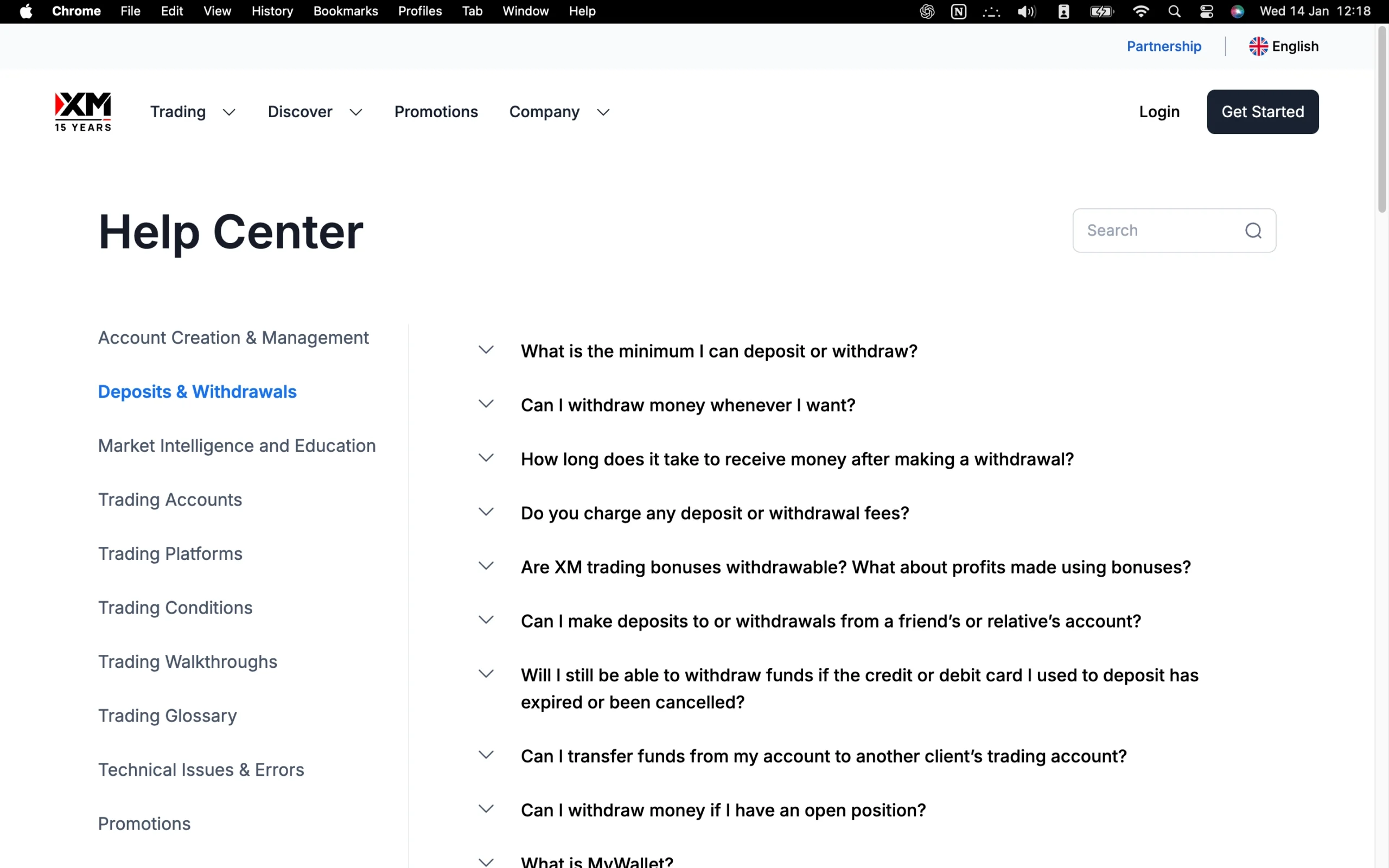 XM review image showing all funding and withdrawal methods at XM.