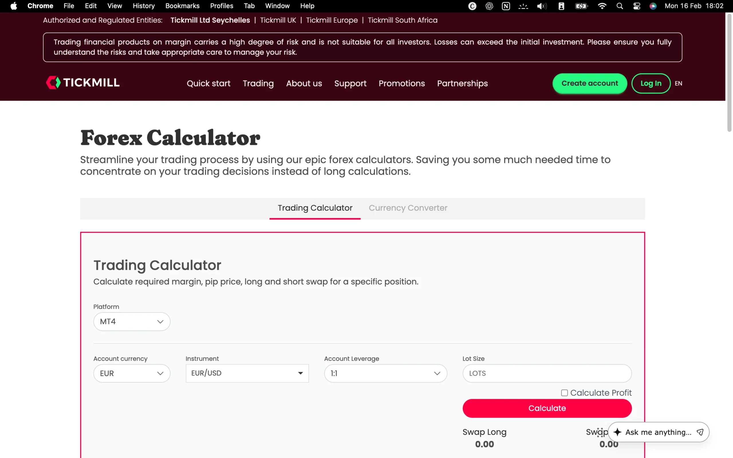 Tickmill review image showing the market analysis page with news, forecasts and tools from trading professionals.
