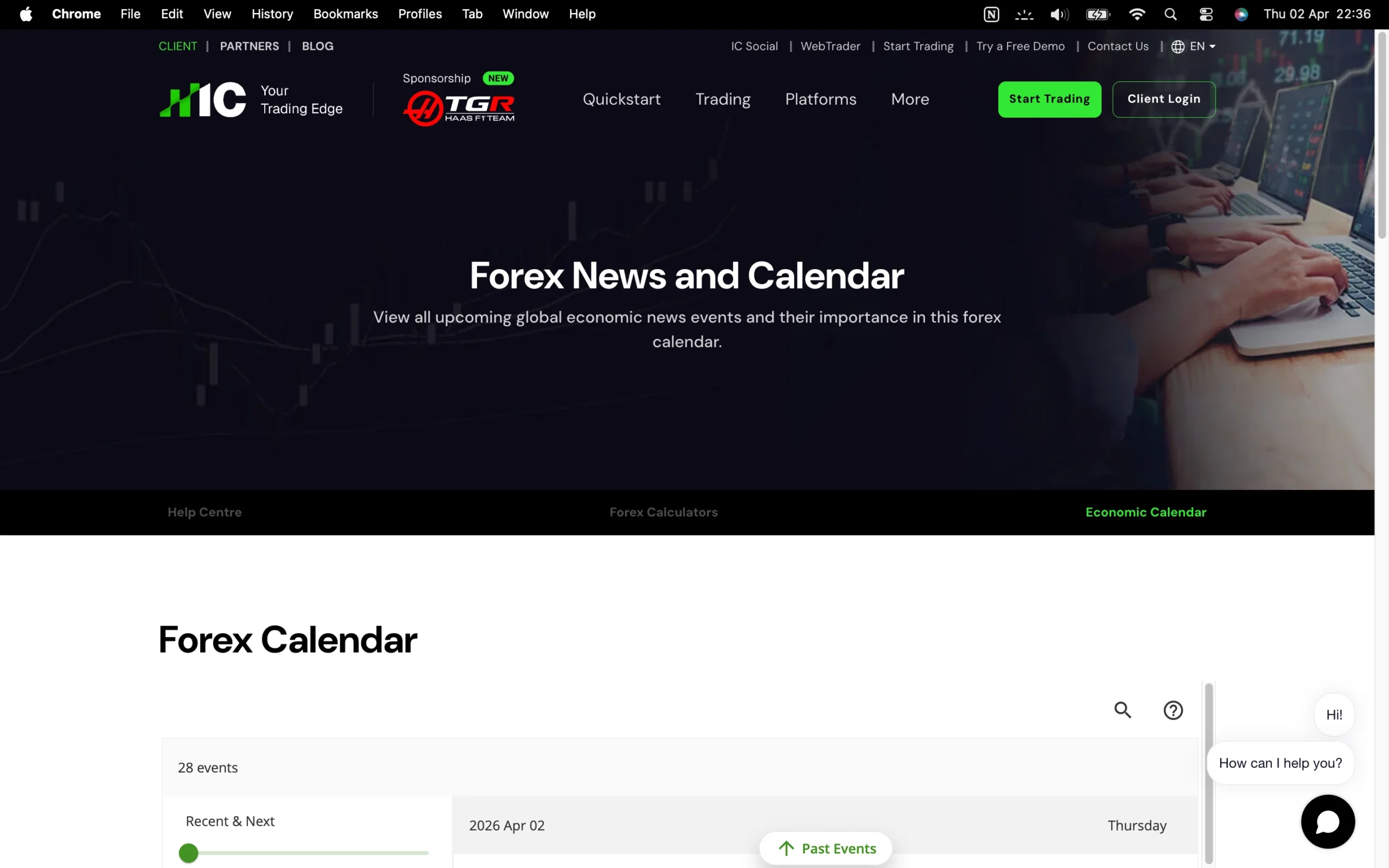 IC Markets review image showing the market analysis page with news, forecasts and tools from trading professionals.