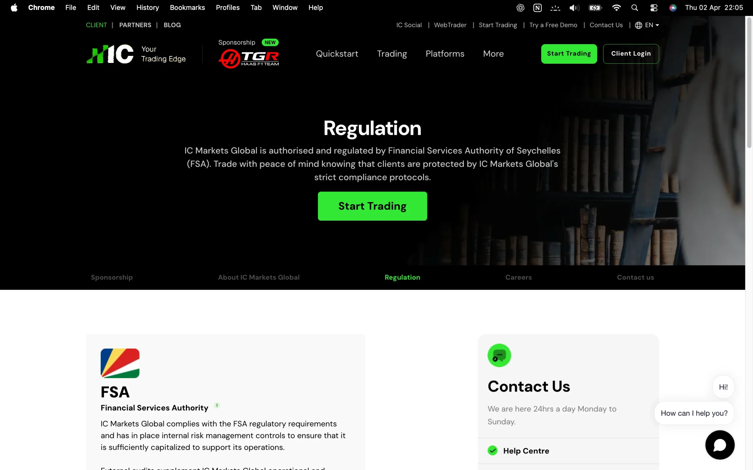 IC Markets regulation page showing office addresses, regulators, license numbers, and client money protection details for jurisdictions including ASIC, FSA, CySEC, SCB and CMA.