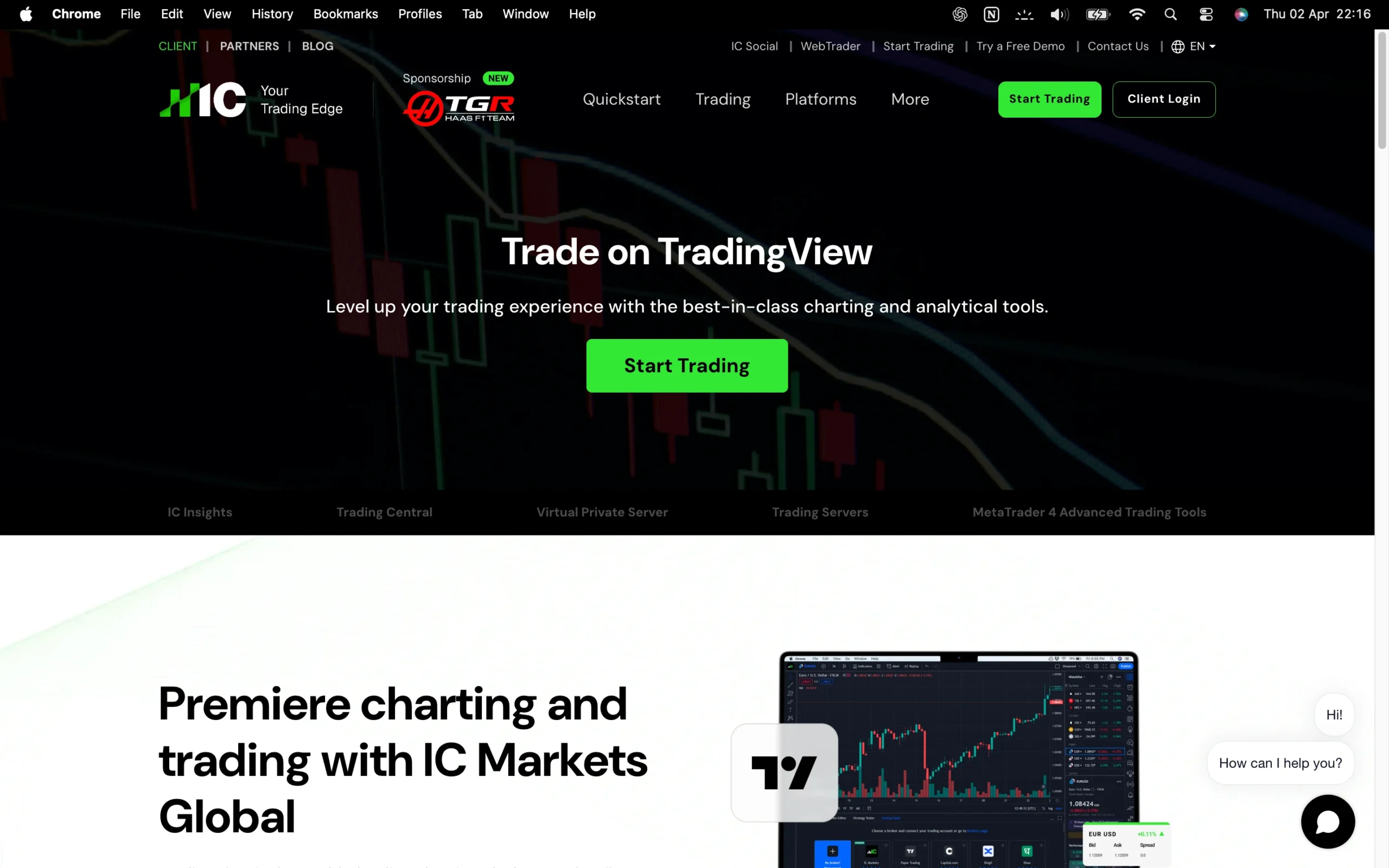 IC Markets review image showing the trading platforms available to clients, including TradingView, MetaTrader 4, MetaTrader 5 and cTrader.