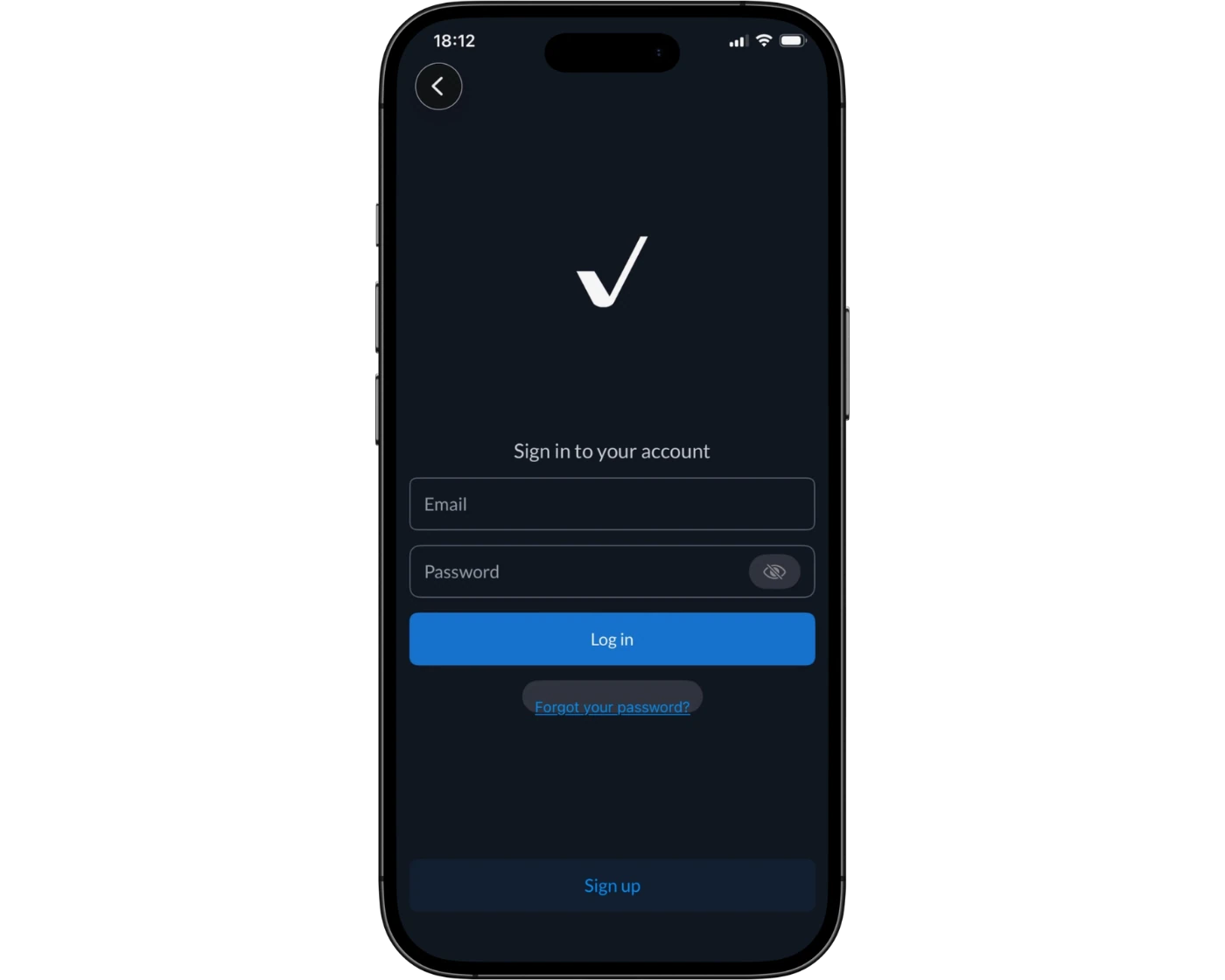 ActiveTrades review image showing the ActiveTrades Mobile App login page where clients enter their login email and password.