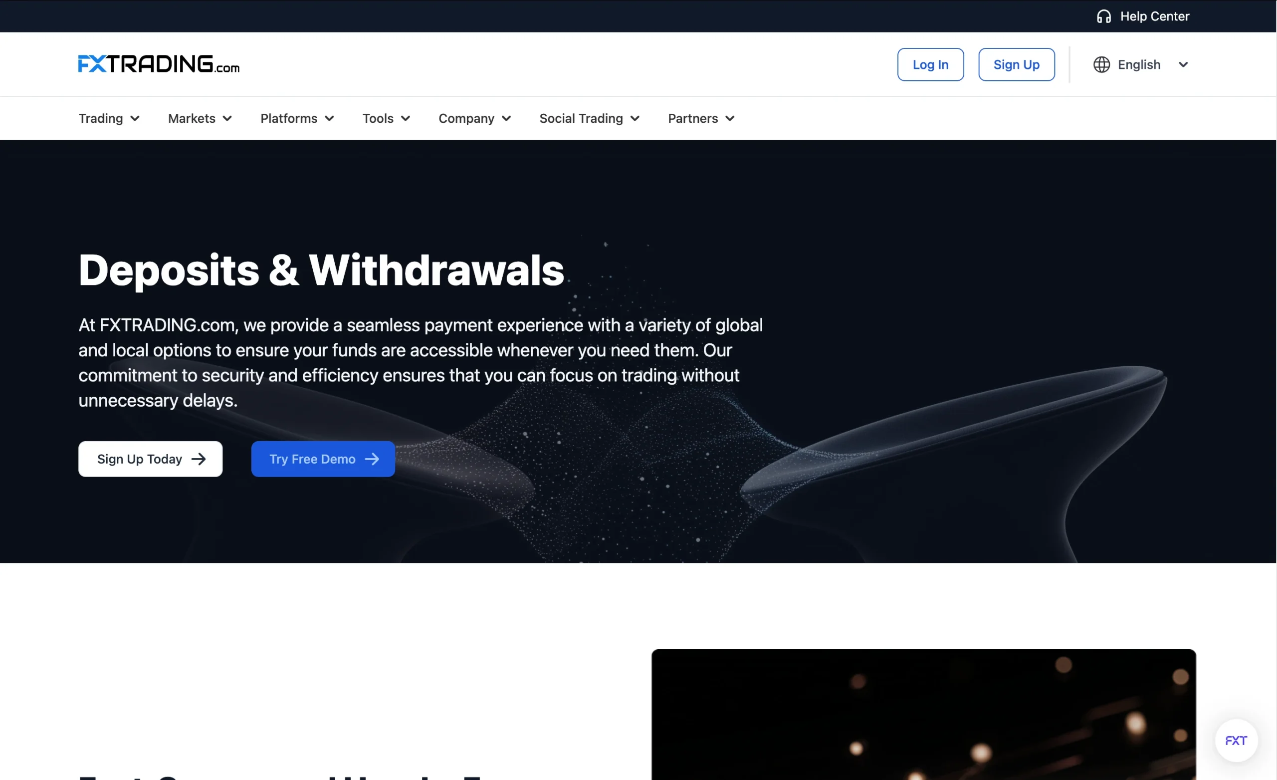 FXTRADING.com review image showing all funding and withdrawal methods at FXTRADING.com.
