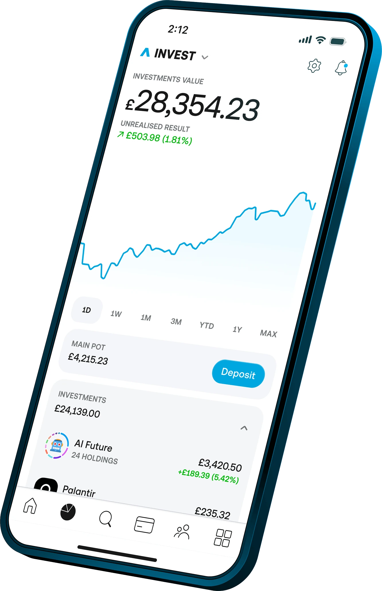 Trading 212 review image showing the Trading Trading 212 Mobile App interface for trading on smartphones.